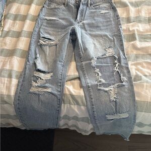 Distressed Light Blue Jeans